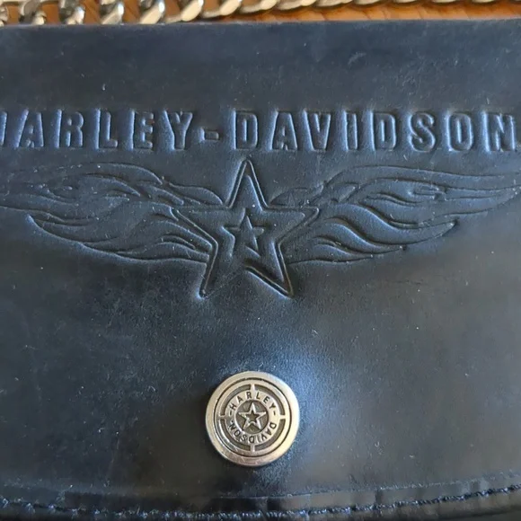 Harley-Davidson Black Leather Chain Wallet - Picture 3 of 8
